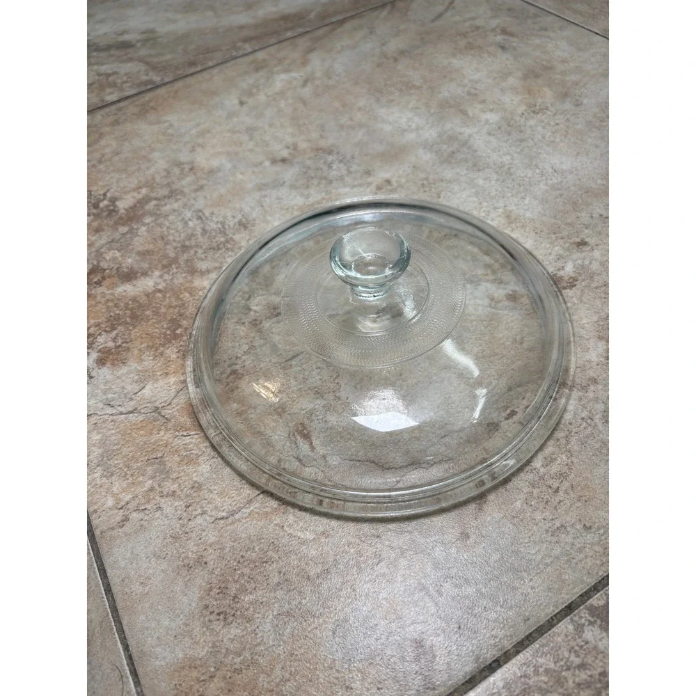 Vintage Pyrex Clear Glass Casserole Replacement Lid 23 Sunburst Pattern 6.25